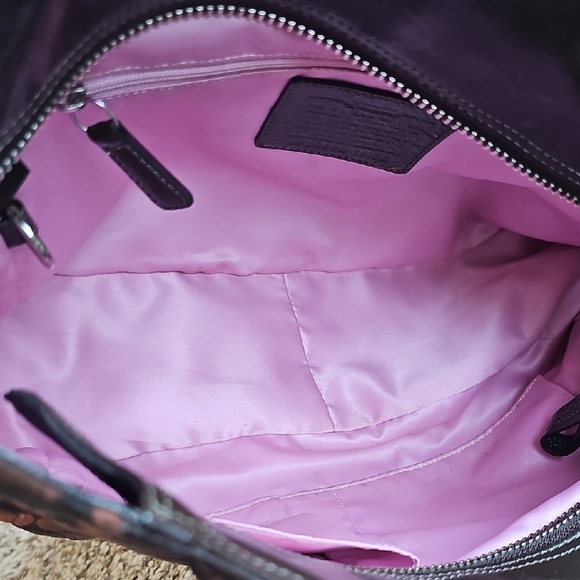 Coach Madison Tribeca Op Art Signature Brown Tote Bag Silver Chain Strap EUC - Picture 14 of 15